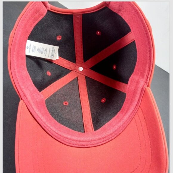 lululemon Ball Cap Hat Tomato Red Lined Adjustable Unisex - Picture 6 of 10